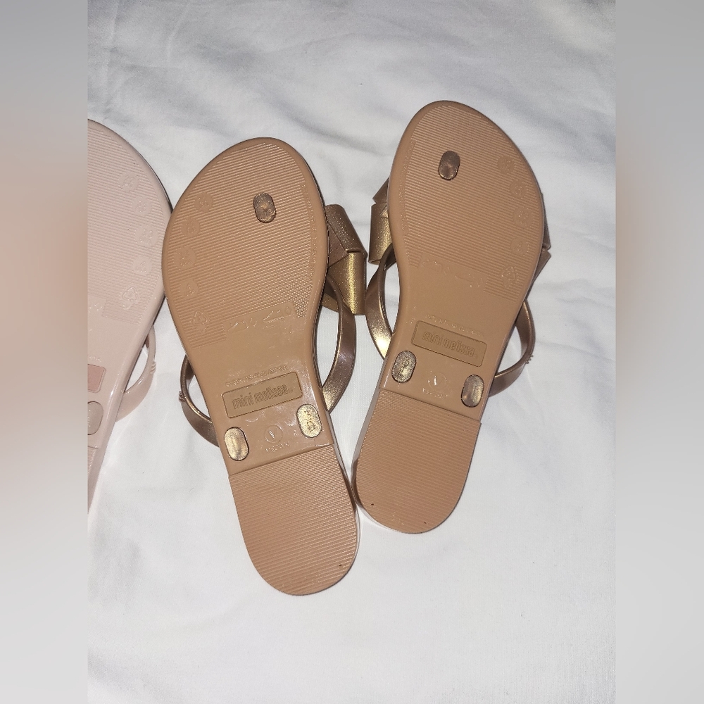 Mini Melissa Women's Sandals - Pink and Gold Bow - Picture 3 of 3